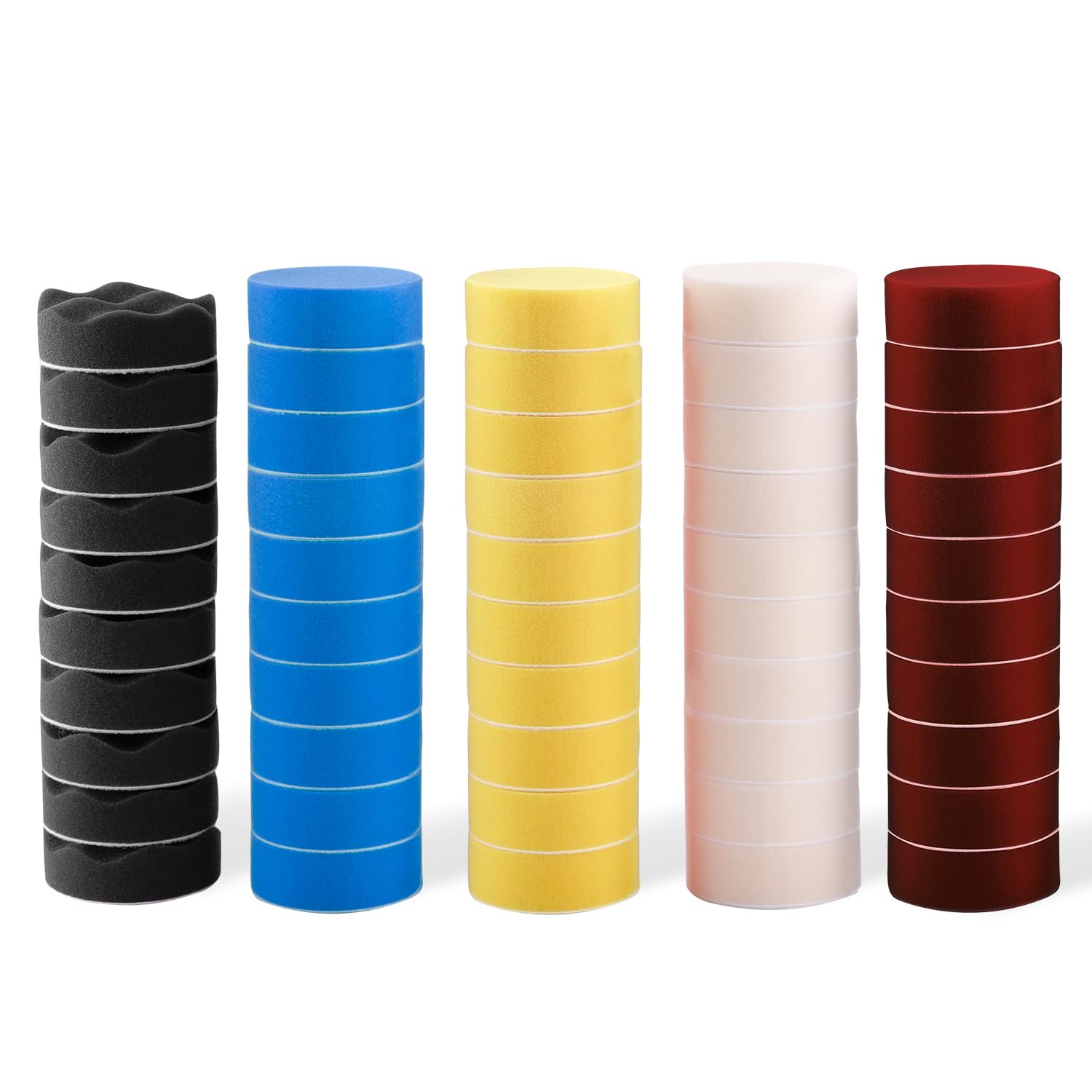 ZFE Polishing Pad, 50pcs 3 inch(80 mm) Sponge Buffing Pads, Foam Polishing Pad Kit for Car Sanding, Polishing and Waxing Image