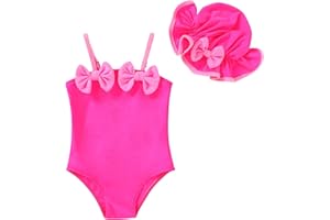 YOUNGER TREE Toddler Baby Girl Swimsuit Infant One Piece Bathing Suits with Hat Newborn Summer Beach Swimwear