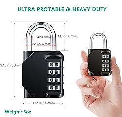 Combination Lock Resettable 4 Digit Padlock with