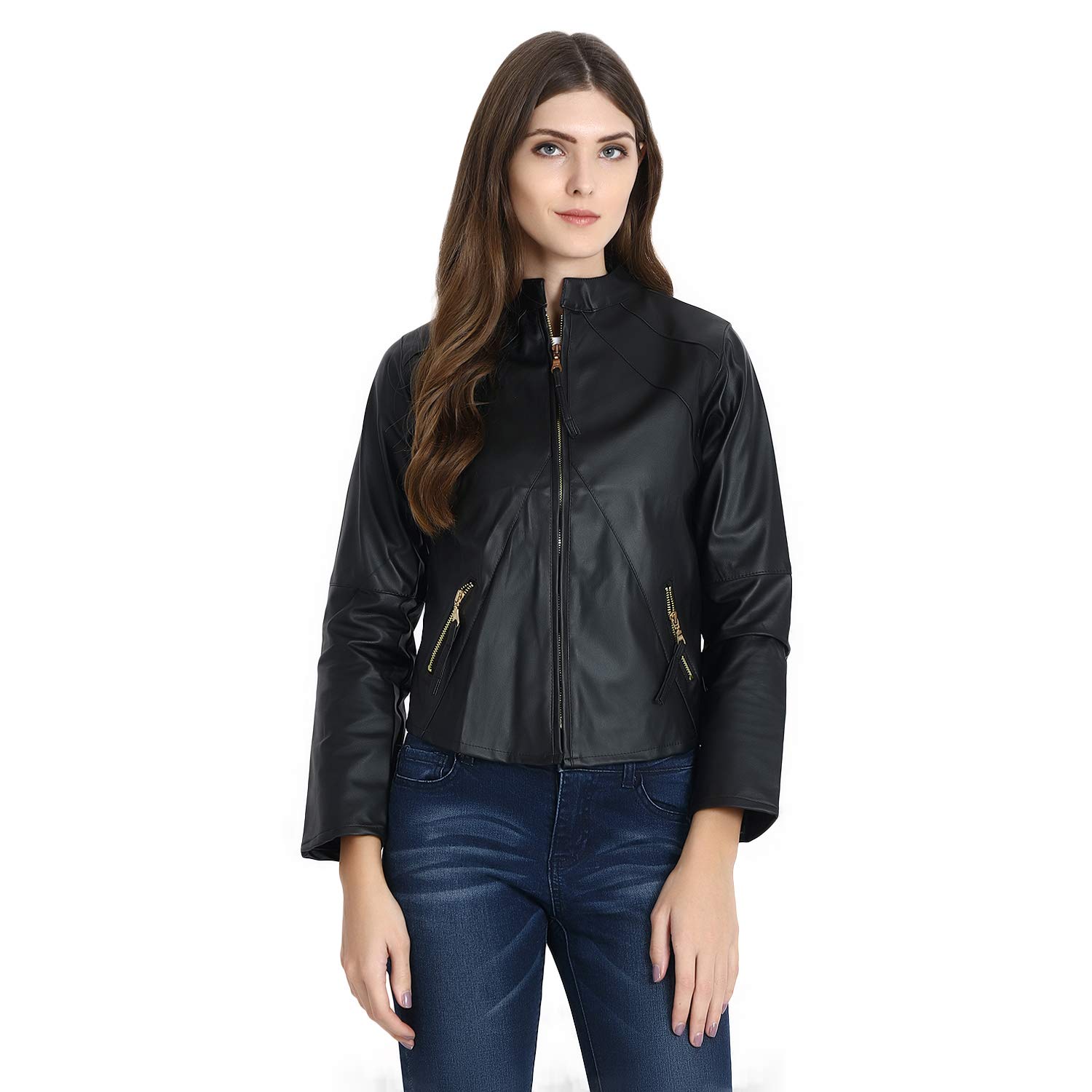 raabta world italian beige faux leather jacket