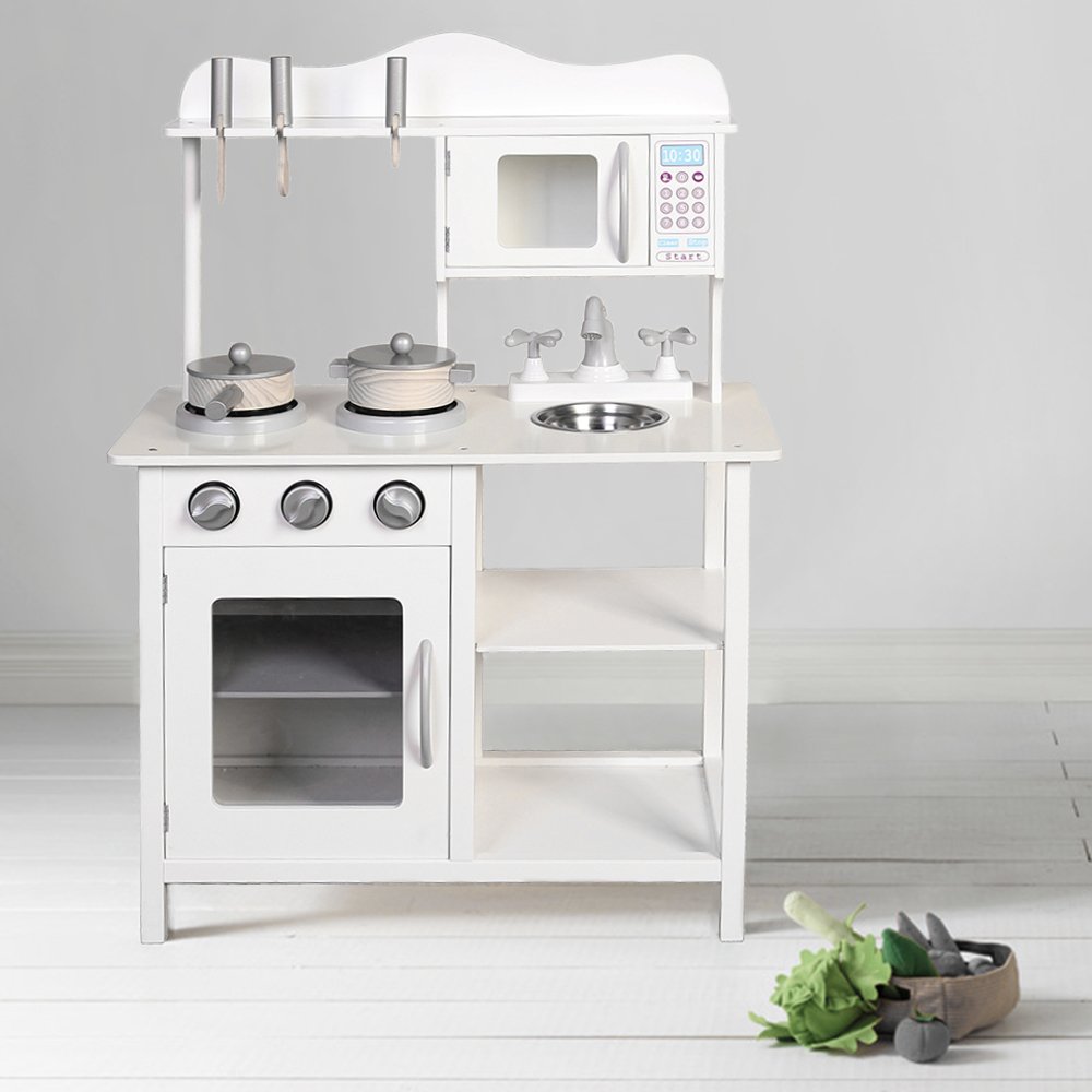 Buy Kidoz Essential Kids Wooden Kitchen, Large Pretend Role Play Toy