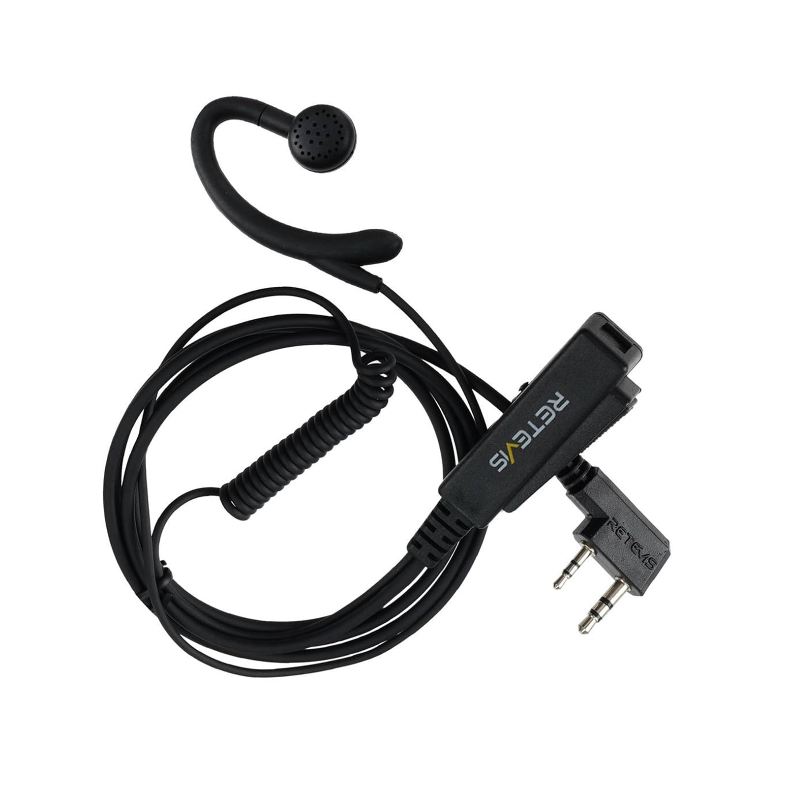 Retevis Walkie Talkie Earpiece 2 Pin G-Type Security Headset with PTT,150Ω HD speaker Compatible with RT24 RT27 RT617 Kenwood Two Way Radio (1pcs)