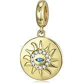 Blue Evil Eye Bead Charms fits Pandora Charms Bracelets 925 Sterling Silver Lucky Charms Pendant Beads Jewelry Gift for Woman