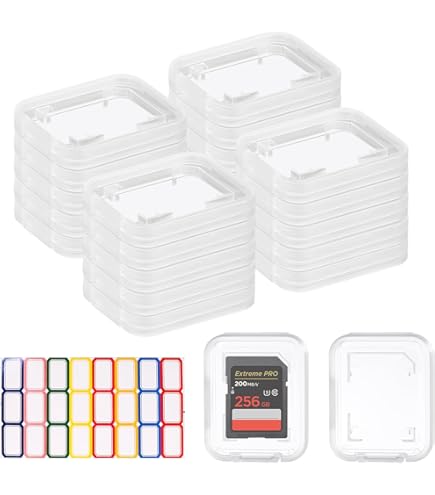 Lot De 2 Étuis De Protection Plastique Pour Cartes Mémoire Micro-SD SDHC TF MS - Rangement Transparent 8 En 1