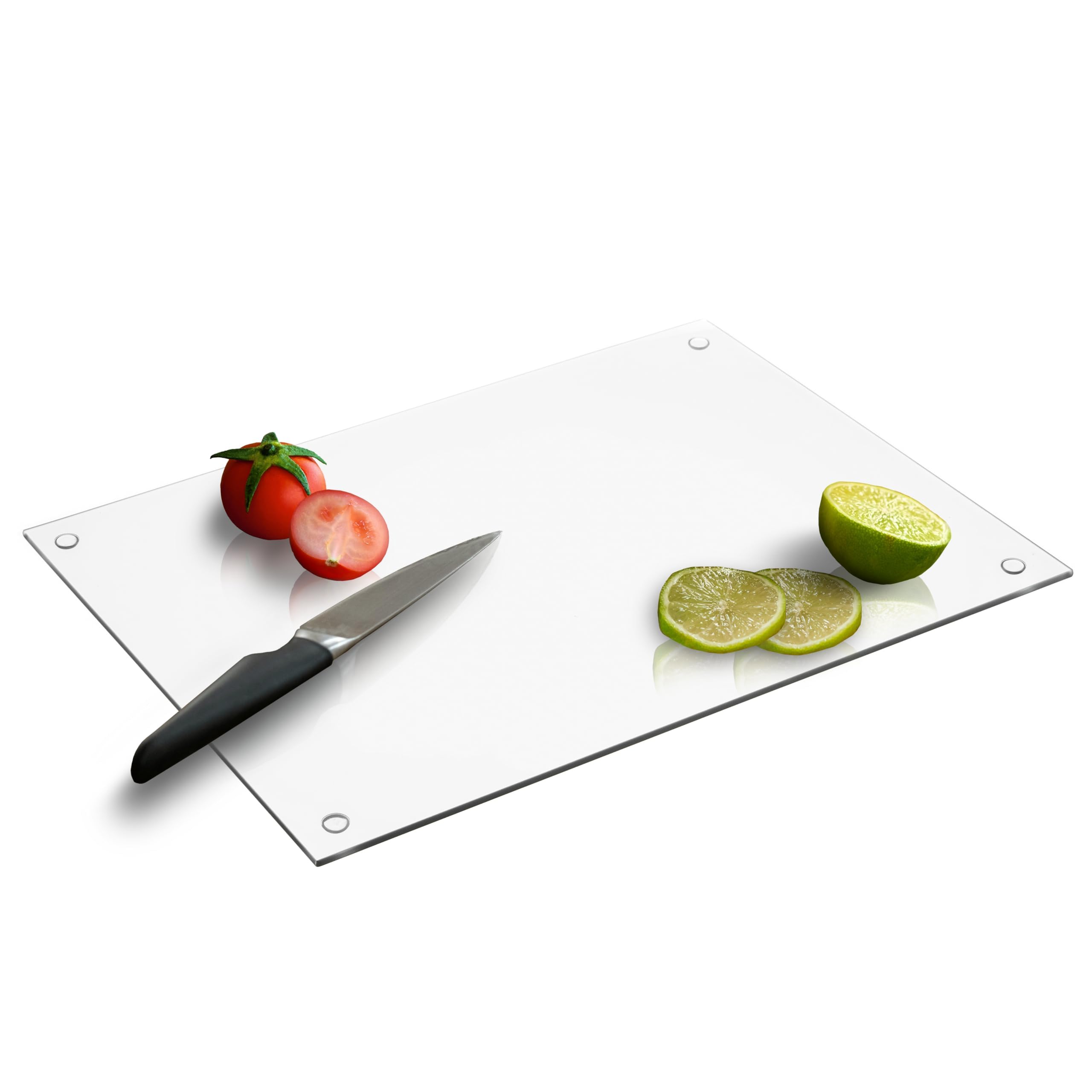 Muldale Worktop Protector Clear Heat Resistant - Toughened Kitchen Worktop Saver Non Slip - Glass Chopping Board - Great for Counter Top - 40cm x 30cm