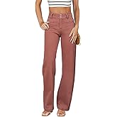 Sidefeel Women's Jeans High Waisted Straight Leg Stretchy Jeans Trendy Loose Wide Leg Zimbaplatinum Denim Pants with Pockets