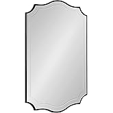 Kate and Laurel Hollyn Glam Scalloped Wall Mirror; 20 x 30; Black; Decorative Traditional Wall Decor with Elegant Frame and S
