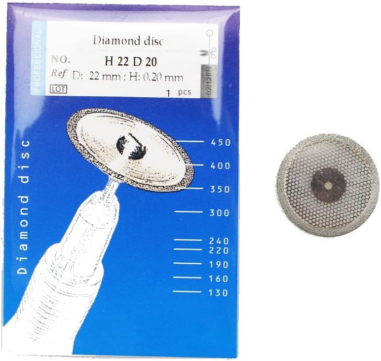 Earlywish 3pcs Diamond Disc for Cutting Dental, 22mm x 0.20mm Disk Wheel