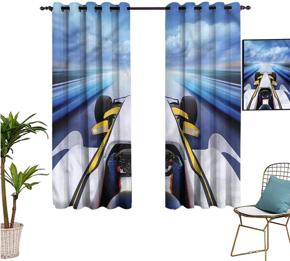Bedroom Blackout Curtains, Cars,Open Cockpit Racing High