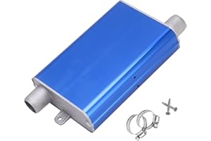 Upgraded Silencer Muffler Kit with Clamp Bracket Fit for Car Air Diesel Parking Heaters, Exhaust Pipe Silencer 24mm Blue Generator Muffler Likaci Eberspacher Webasto Diesel Auto Heater Accessories