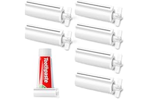LOVEINUSA Toothpaste Tube Squeezer Dispenser, 6PCS Toothpaste Squeezer Roller Tool for Bathroom, White