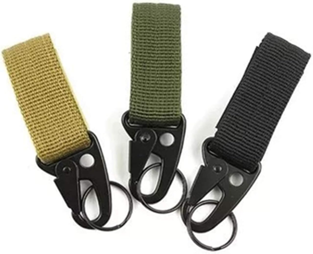 3Pcs Outdoor Military Molle Strap Belt Buckle Hook Keychain Tactical Hanging Belt multi-function Carabiner Hook Webbing