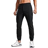 CRZ YOGA Athletic Joggers for Men 29" - Lightweight Running Training Pants with Zip Pockets and Ankle Zippers