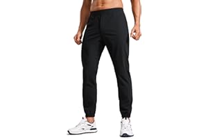 CRZ YOGA Athletic Joggers for Men 29" - Lightweight Running Training Pants with Zip Pockets and Ankle Zippers