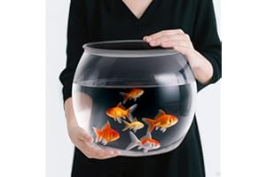 Geelin 3 Gallon Plastic Fish Tank Large Bowl Shatterproof with Crystal Clear Clarity for Terrarium, Flower Vase Centerpiece Gift for Fish Lovers(Round)