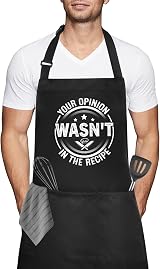 Iridsmole Funny Cooking Apron Men Adjustable BBQ Grill w/ Pockets Dad Husband view 1