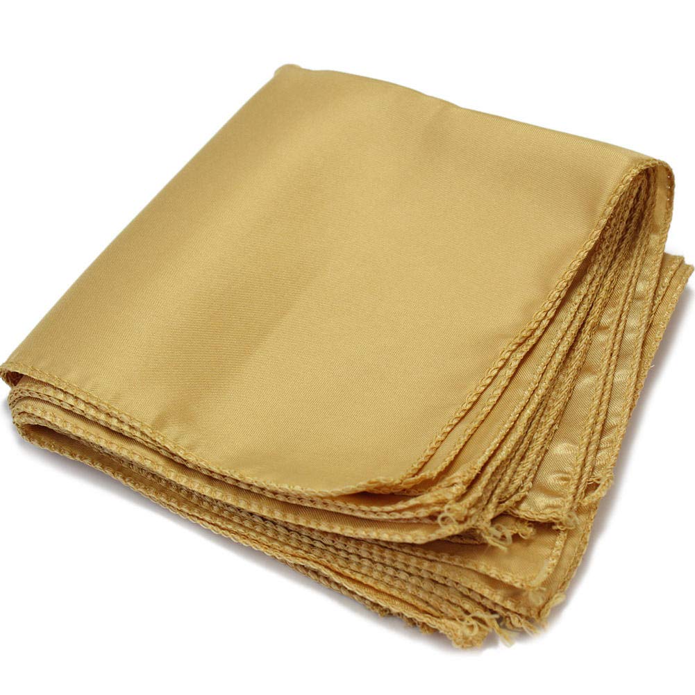 Cloth Napkins Home 10Pcs Polyester Gold Square Cloth Napkins for