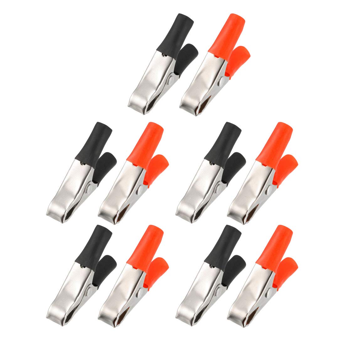 sourcing map 10A Clips Alligator Clamps Terminal Test Electrical Crocodile Clamp, 10pcs