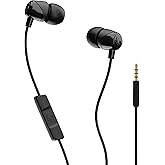 Skullcandy Jib Wired Earbuds with 3.5mm AUX Plug - Black | 3.5mm Wired Earbuds, In-Ear Headphones, Noise Isolating Fit, In-Line Microphone Call and Track Control, Travel Ready