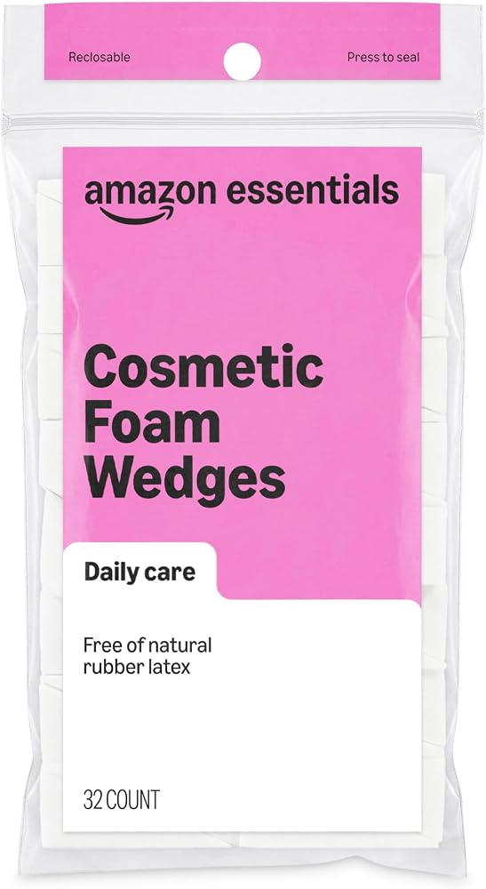 Amazon Essentials Cosmetic Foam Wedges For Makeup, 32 Count (Previously Amazon Basics)