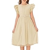 blibean Girls Summer Dress Teen Polka Dots Dual Lace Dresses Size 6-15 Years Old