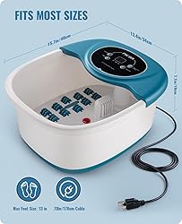 Foot Spa Bath Massager with Heat, Bubble, Vibration
