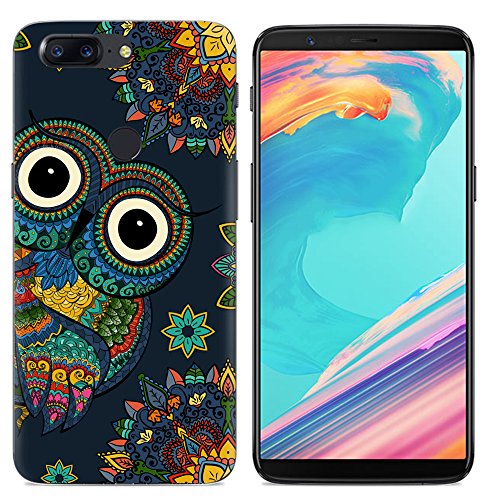 OnePlus 5T Case, Ailiber Creative Owl Animal Bird Design Slim-Fit Anti-Scratches Anti-Finger Print Lightweight Soft TPU Screen Protective Cover Protector for 1+ One Plus 5T 6 inch 2017 - Colorful Owl