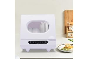 GNJINX Portable Countertop Dishwasher - Compact Dish Washing Machine with 5 Wash Programs for Apartments, Dorms, Boats, and Campers - 1200W Mini RV Dishwasher