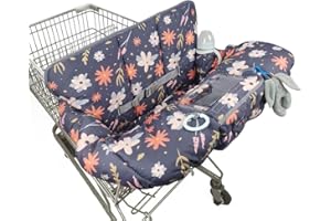 Shopping Cart Cover for Baby/Toddler, Cozy High Chair Cover & Grocery cart Cover Cushion, Dark Blue