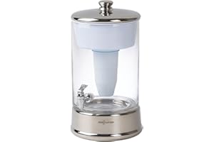 ZeroWater 40-Cup Ready-Pour 5-Stage Round Glass Water Filter Dispenser with 5-Stage 0 TDS Water Filter – IAPMO Certified to Reduce Lead, Chromium, and PFOA/PFOS
