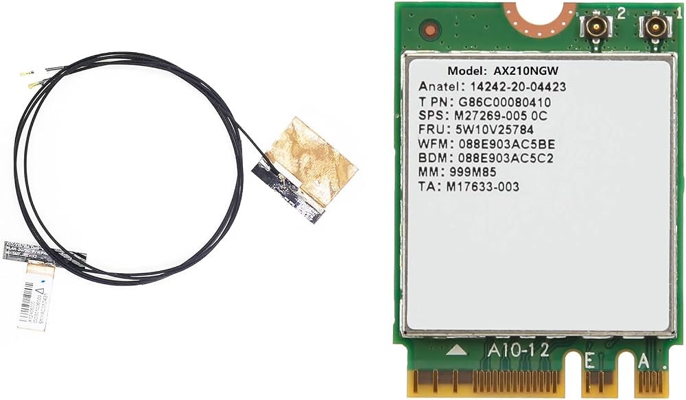 Durratou AX210NGW WiFi 6E M.2 Card Bluetooth 5.2 3000Mbps Wireless Adapter