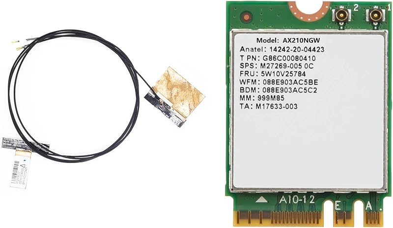 Durratou AX210NGW WiFi 6E M.2 Card Bluetooth 5.2 3000Mbps Wireless Adapter