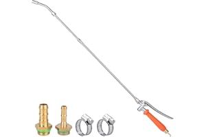 44" All Metal Sprayer Wand, 2 Brass barbs Match 3/8'' & 1/4'' Hoses, Adjustable Stainless Steel Replacement Garden Sprayer Wa