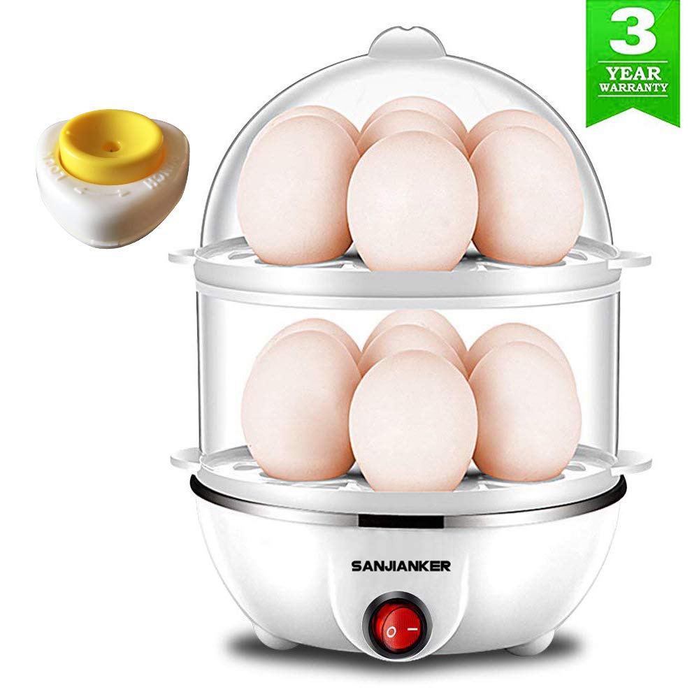 ELECTRIC EGG COOKER Big Capacity Double Layer Boil Auto Shut Off 14