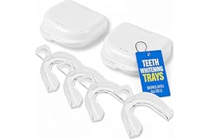 COOL TEETH WHITENING Teeth Whitening Trays Moldable 4 Dental Trays 2 Retainer Case Teeth Trays for Tooth Whitening Gel Compatible with Opalescence Teeth Whitening Gel