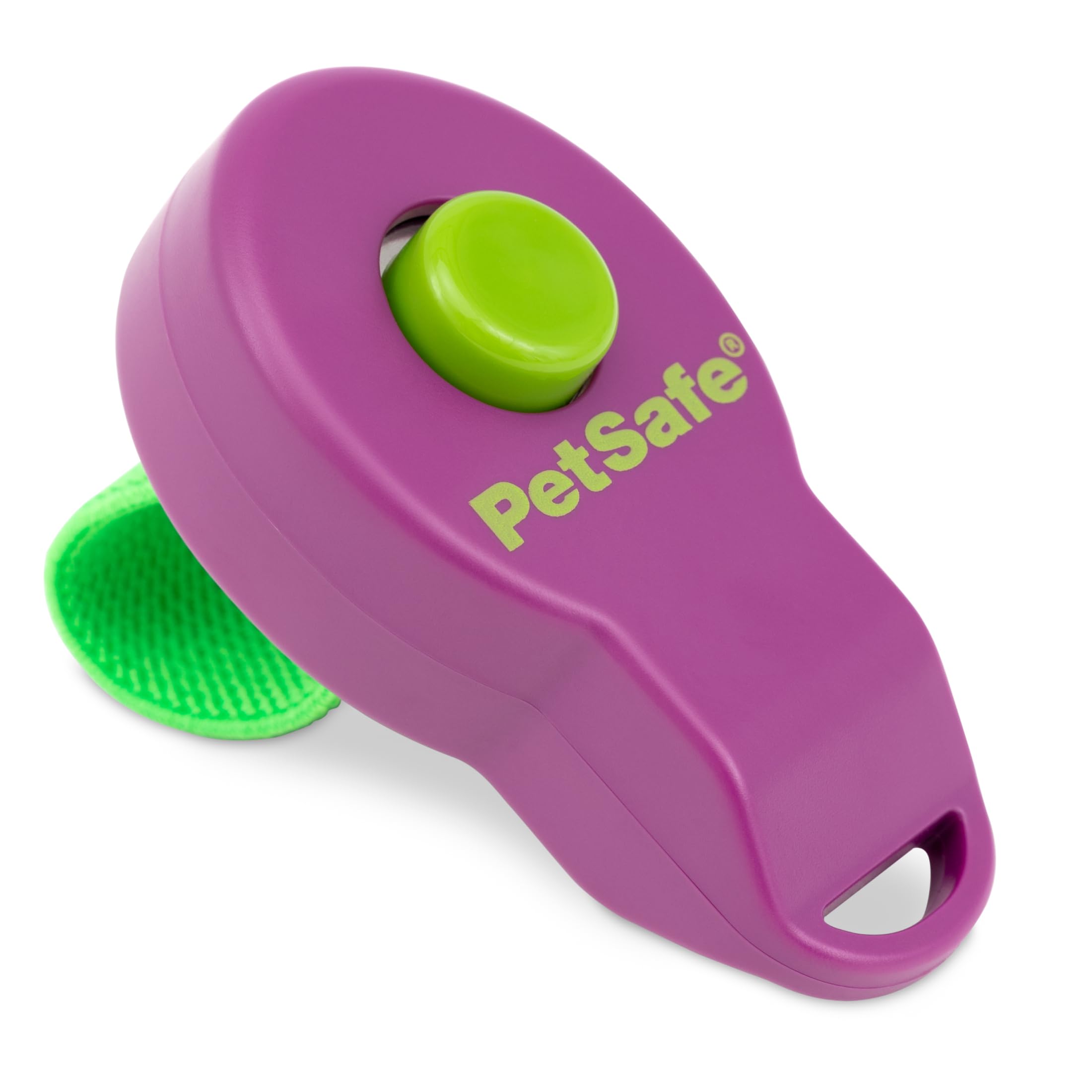 PetSafe Clik-R Training Tool - Positive Behaviour Reinforcement - Ergonomic Design - Compact Finger Band - Daily Training Accessory - Clicker for Dogs & Cats - Purple