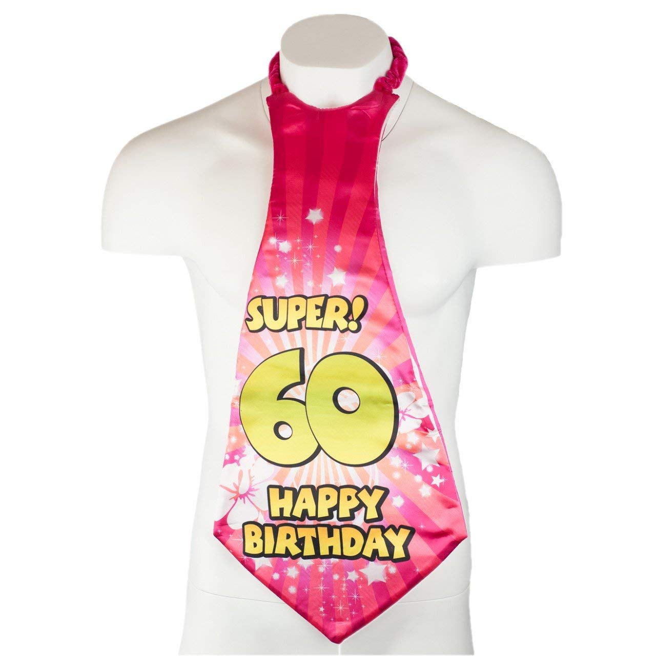 Happium Super Happy 60 Birthday Tie Number 60 Birth Day Party Supplies, Party By Age 60 Ideas and Decorations Funny Sash