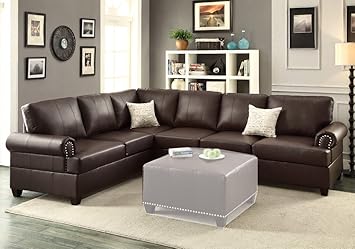 Amazon Com Poundex F7770 Bobkona Cady Bonded Leather Left Or
