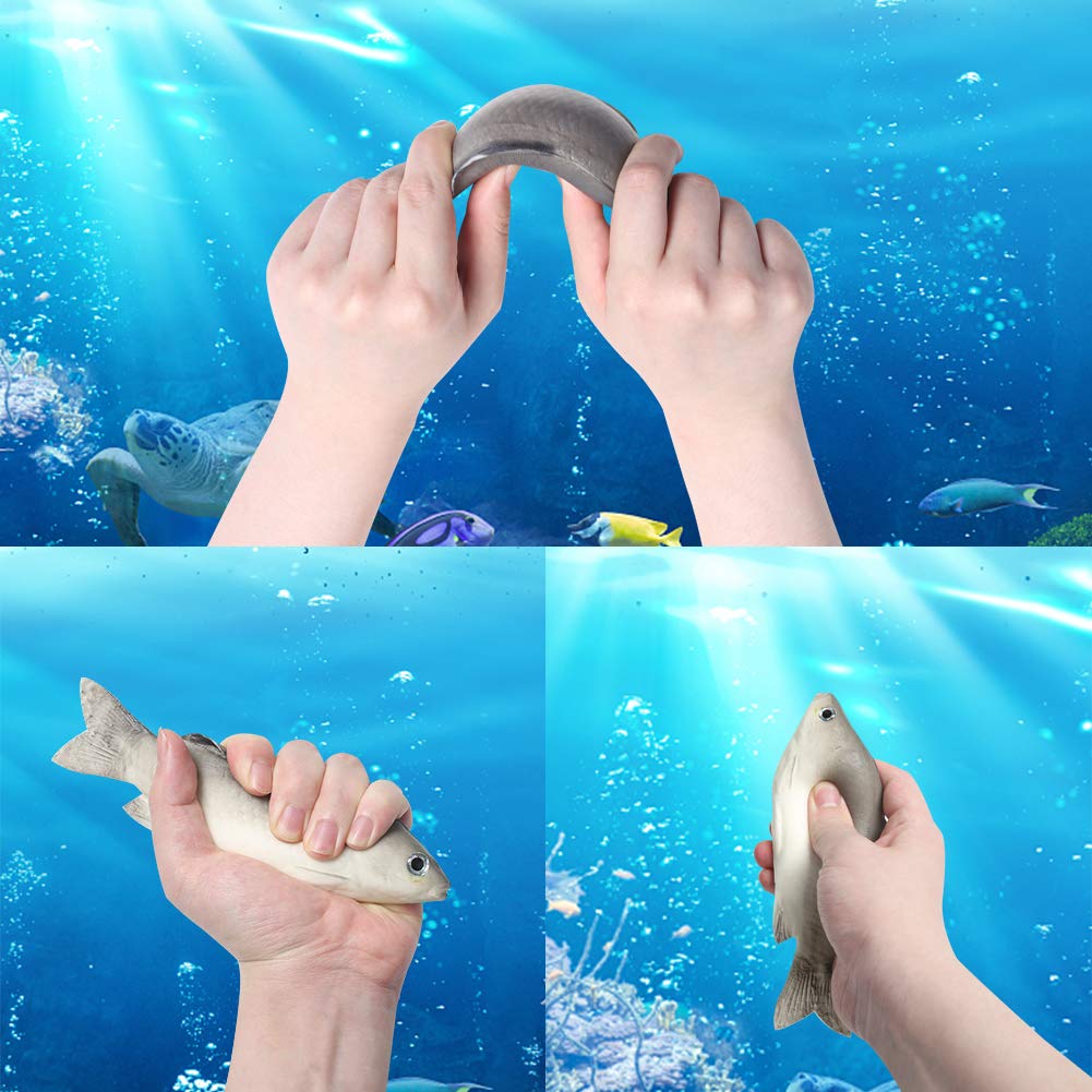BigOtters 4PCS Fake Fish, Plastic Fishes Artificial Sea Fish Pretend Kitchen Food Decor Photography Props Party Favor