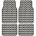BDK USA Line Design (Chevron/Zigzag) Carpet Floor Mats (White)