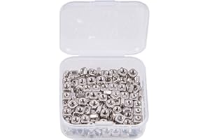 INCREWAY Square Nuts, 200 Pcs 304 Stainless Steel M3 Square Nuts Machine Screw Nuts Metric Coarse Nuts with Box