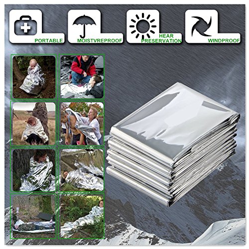 8 Pieces Emergency Blanket Kit 2 Sleeping Bags 5 Emergency Blankets 1 Shelter Tent For Outdoors Hiking Survival Camping 2 Person or more