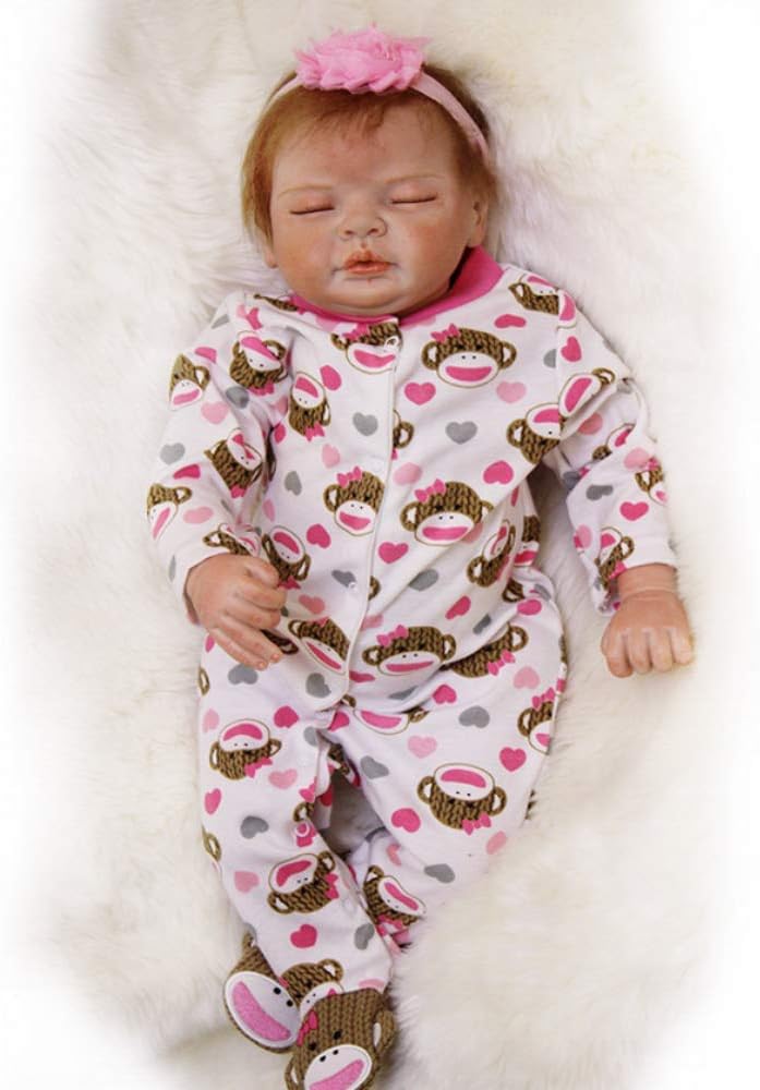 Prezzo UBTY Fatto a Mano Reborn Bambino Bambola Occhi Chiusi Ragazza Morbido Silicone Vinile Magnetica Baby Doll 22 Pollici 55 Centimetri Bambino Giocattolo Offerte