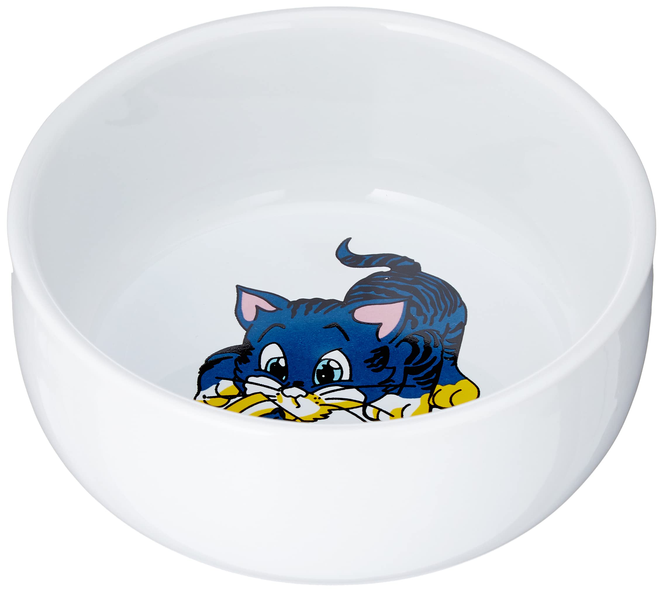 Trixie Ceramic Bowl with Cat Motif, 0.3 Litre, White