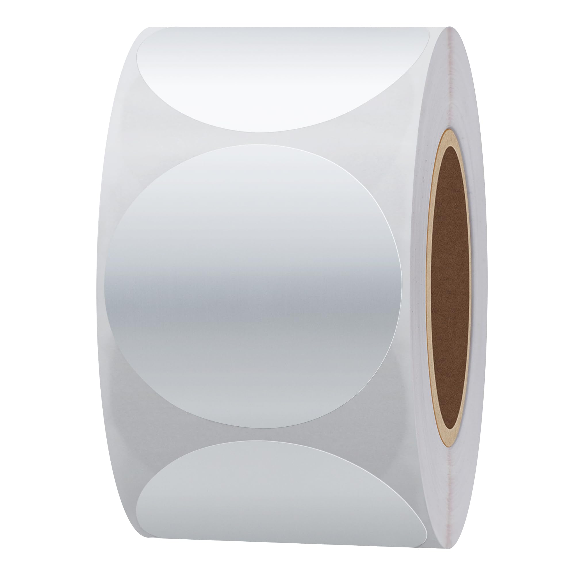 Hylabelest Metallic Silver Labels 38mm Round Color Coding Dots Stickers Total 500 Per Roll (Silver)