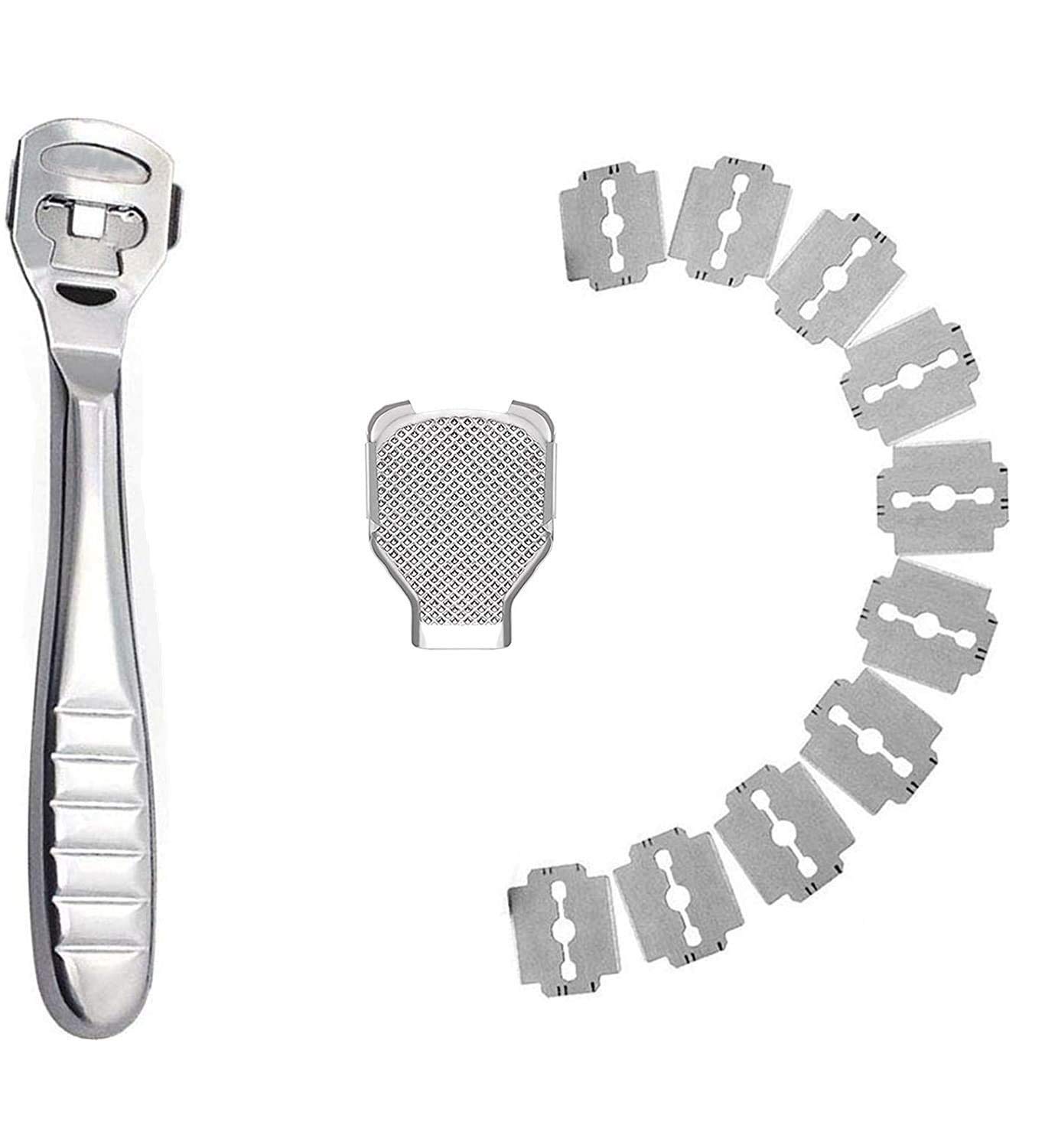Foot Spatula, Foot File, Dead Skin Friction kit, Stainless Steel Foot Care Pedicure, Hands and feet Come Off Hard, Remove Solids, Cracked Skin. (Silver)