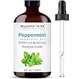 MAJESTIC PURE Peppermint Essential Oil | 100% Pure and Natural Peppermint Oil | Premium Grade with Glass dropper | 118 ml