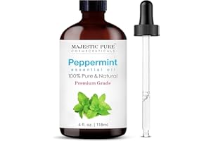 Majestic Pure Peppermint Essential Oil - Huge 118 ml - 100% Pure and Natural Oil for Soap Making Scent- Premium Grade with Gl