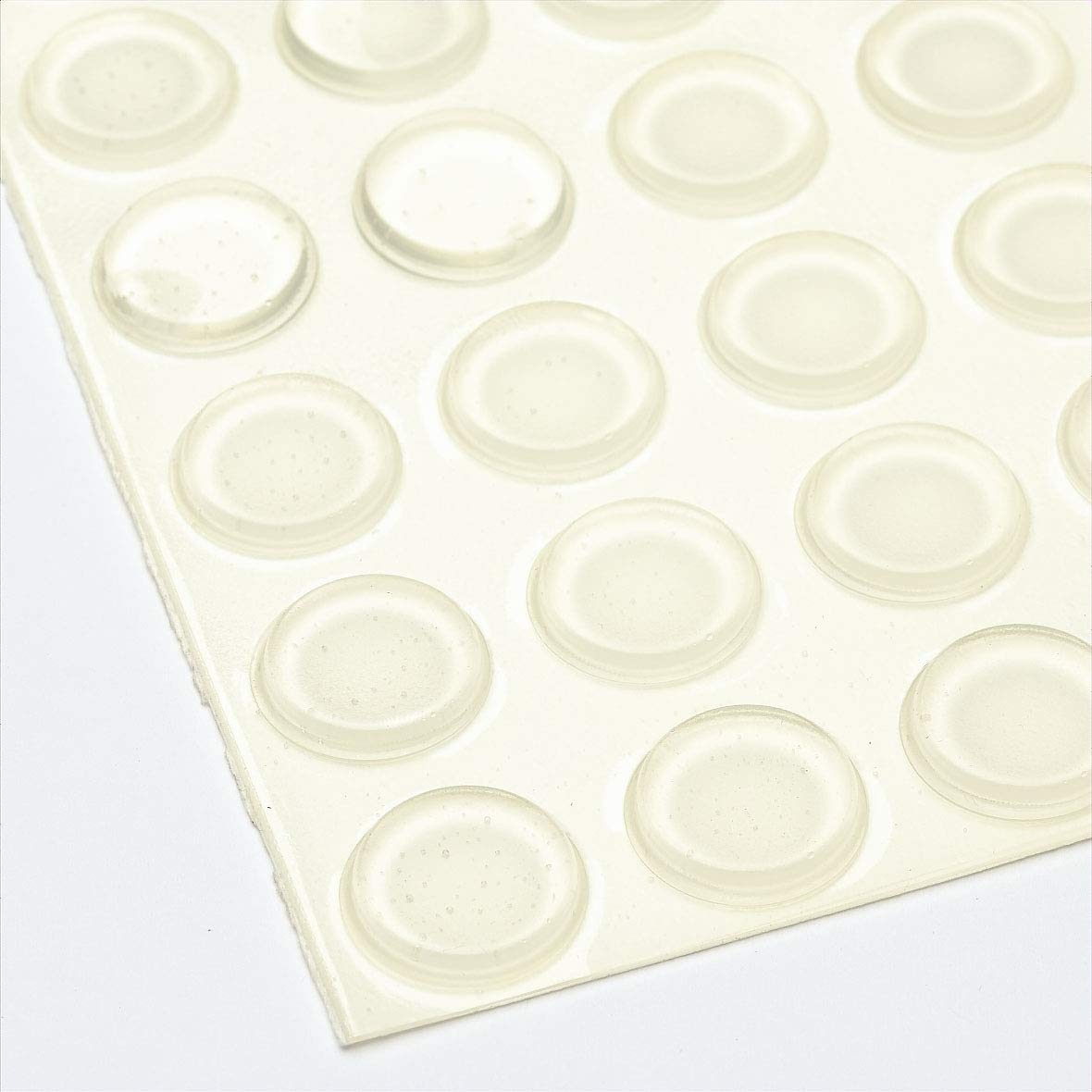 Merriway BH07531 (18 Pcs) Self Adhesive Cabinet Door Buffers Bumpers Feet, Clear Flat 20.6 Diameter x 3mm Deep - Pack of 18 Pieces