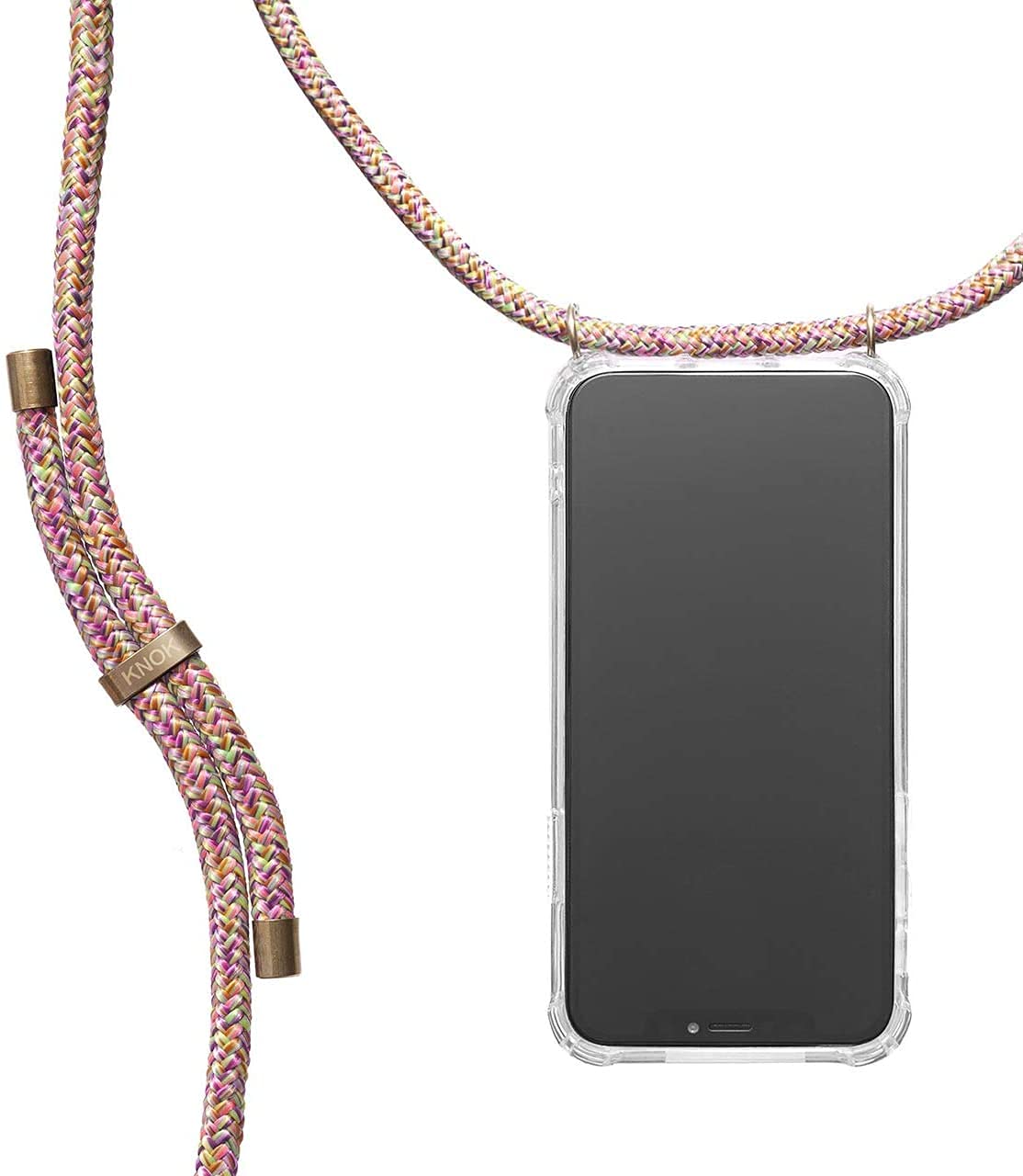 KNOK Mobile Phone Chain Compatible with Apple iPhone 13 Pro Max, Silicone Case with Strap, Mobile Phone Case for Smartphone for Hanging, Transparent Case with Cord, Protective Case with Cord (Unicorn)
